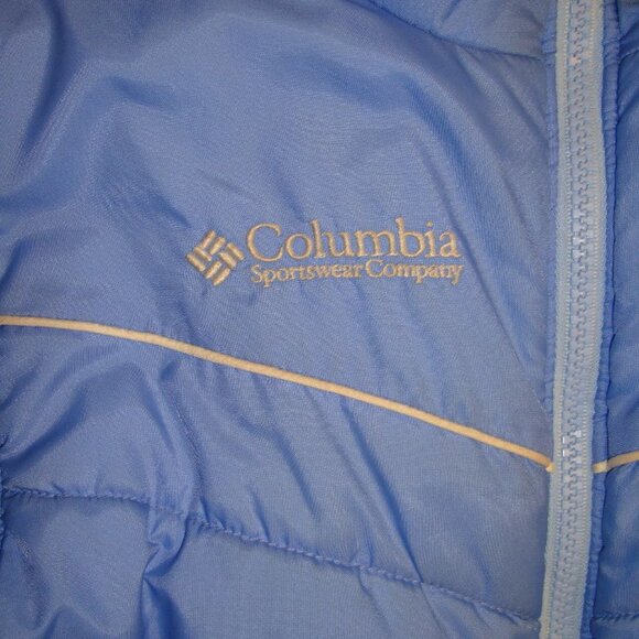 Reversible 2 in 1 Columbia Coat Winter Light Blue Down Size 7-8 Youth - Picture 2 of 6